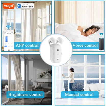 1/2PCS Tuya Smart Wifi Curtain Robot (with gateway), Roman Rod Track, APP Remote Control,Voice Control，Single/Double Opening